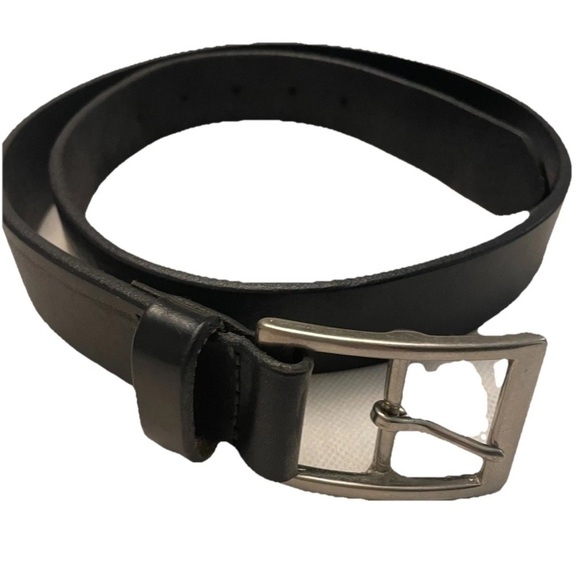 Old Navy Vintage 90’s Leather Belt Black Size 32 Silver hardware - Picture 1 of 5
